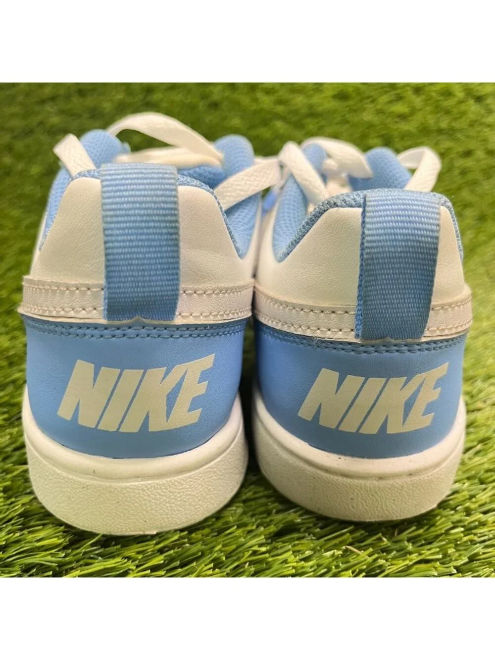 Nike Court Borough Low Recraft Boys Size 4Y White Blue Athletic Shoes Sneakers